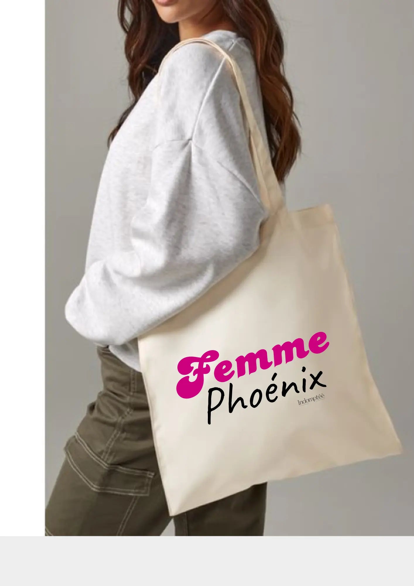 Tote bag "Femme Phoenix" Rose Indomptée